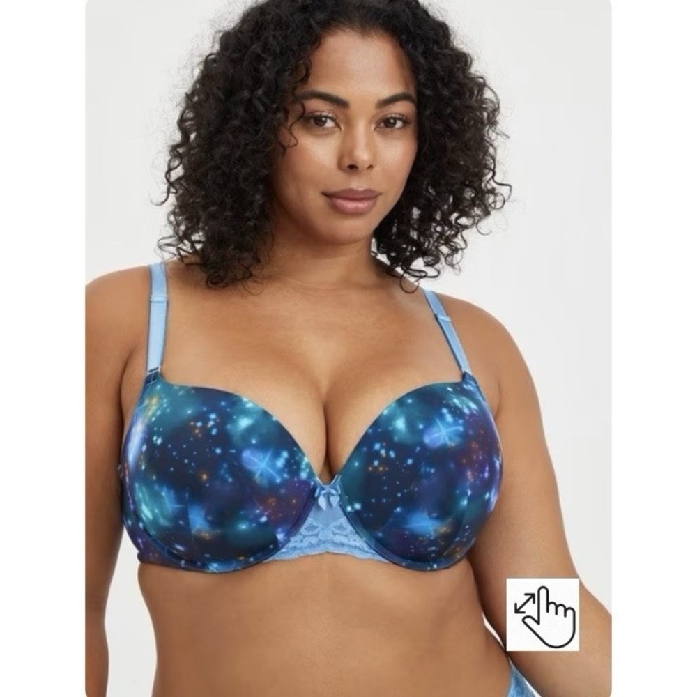 Torrid Curve 42 C Blue Purple Deep Space Galaxy Perfect Coverage Push-Up Bra